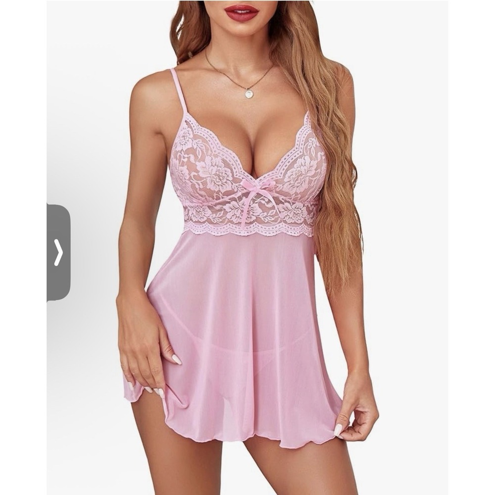 Avidlove Women Lingerie Lace Babydoll Strap Chemise Halter Teddy NWT 2 Piece